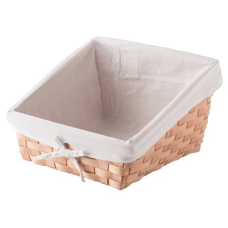 Vintiquewise Wooden Angled Display Basket with Fabric Liner for Storage and Display QI003502.L